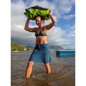 Title Nine Nimblene Swingtastic Skort Womens 12 Blue Athletic Stretch Activewear